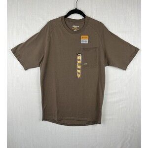 Ariat Rebar Cotton Strong Raglan Pocket T Shirt Men’s Small Brown NWT